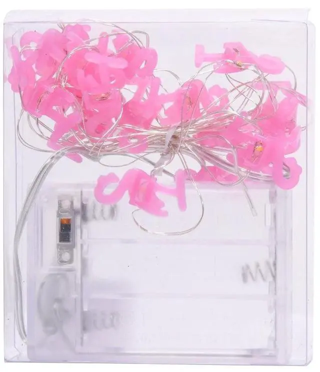Alt view image 3 of 4 - 20 LED Flamingo String Light Battery Operated