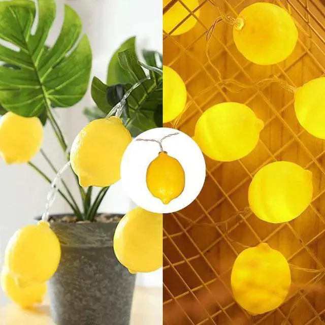Alt view image 4 of 6 - 10 LED Lemon String Lights Warm White, Battery Operated