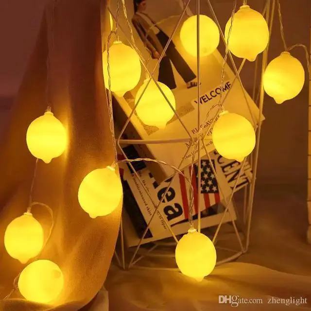 Main image of 10 LED Lemon String Lights Warm White, Battery Operated