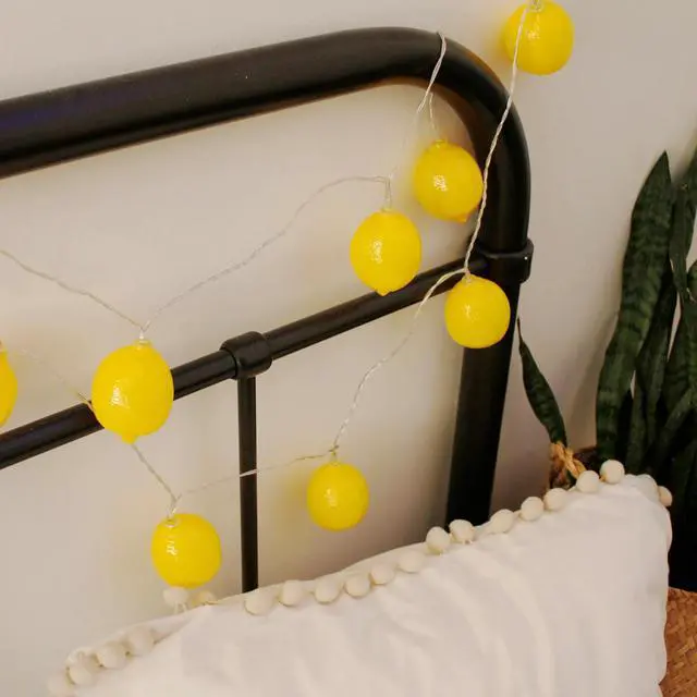 Alt view image 5 of 6 - 10 LED Lemon String Lights Warm White, Battery Operated