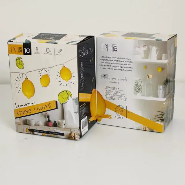 Alt view image 6 of 6 - 10 LED Lemon String Lights Warm White, Battery Operated