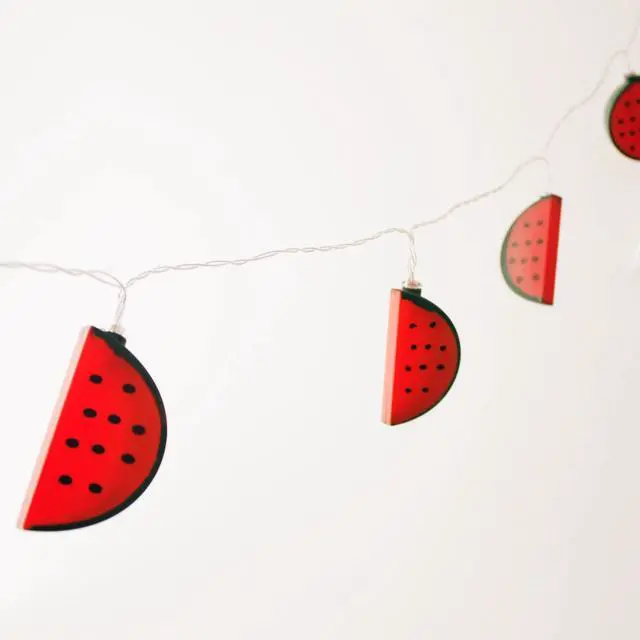Alt view image 4 of 5 - 10 LED Watermelon String Lights Warm White, Battery Operated