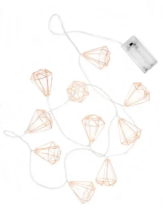 Main image of Rose Gold Diamond String Lights Battery Operated