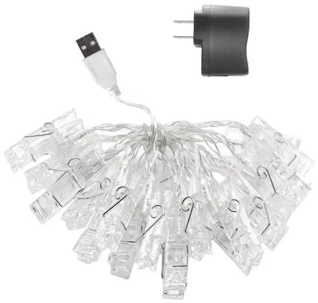 Alt view image 3 of 3 - 20 LED Photo Clip String Light USB Plug