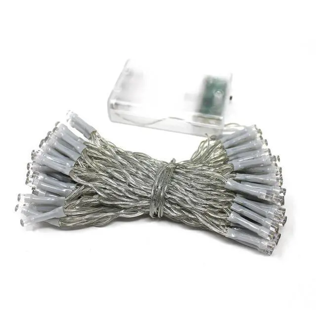 Alt view image 4 of 5 - 100 LED Clear Cable String Lights Battery Operated Multi