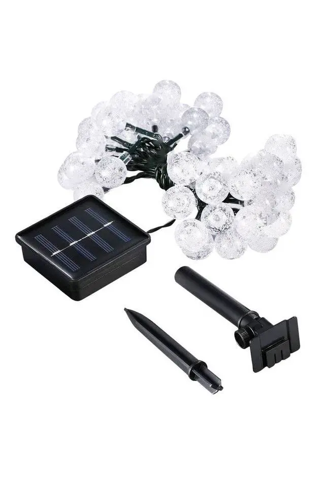 Alt view image 2 of 3 - 30 LED Solar Power Bubble String Lights Neon Pink