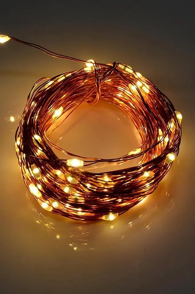 Main image of Solar Powered 200 LED Copper Wire Fairy Light 72' 8 Light Modes