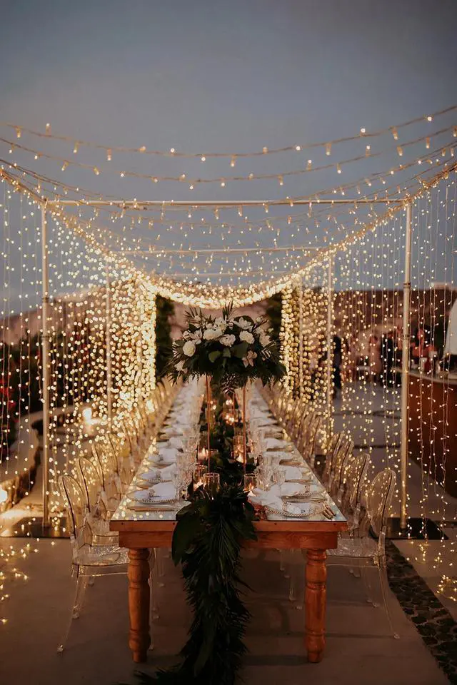 Alt view image 2 of 4 - 400 LED Clear Cable Multifunction String Lights Plug in Warm White