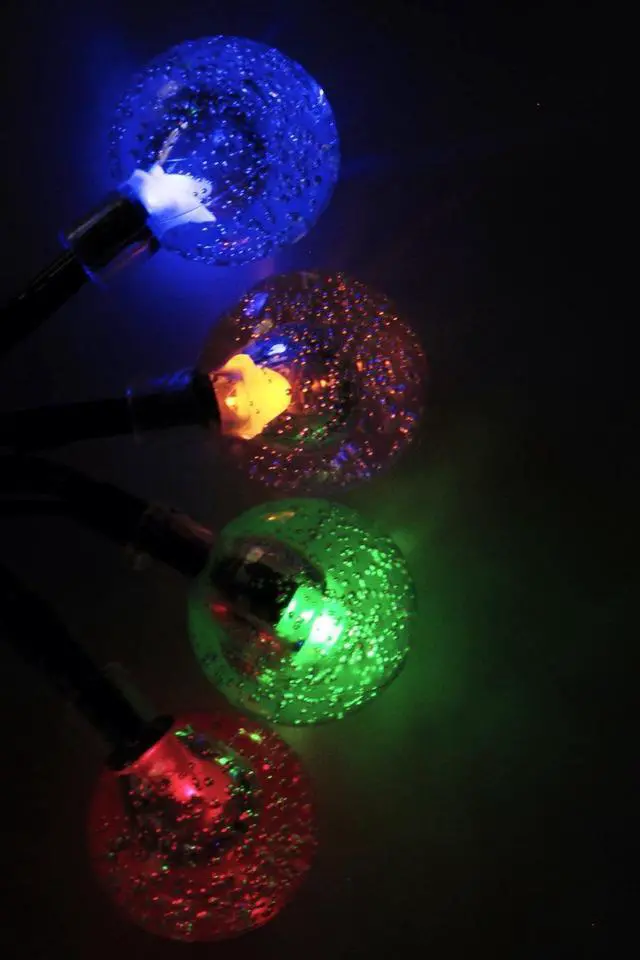 Main image of 60 LED Solar Power Bubble String Lights Multicolor