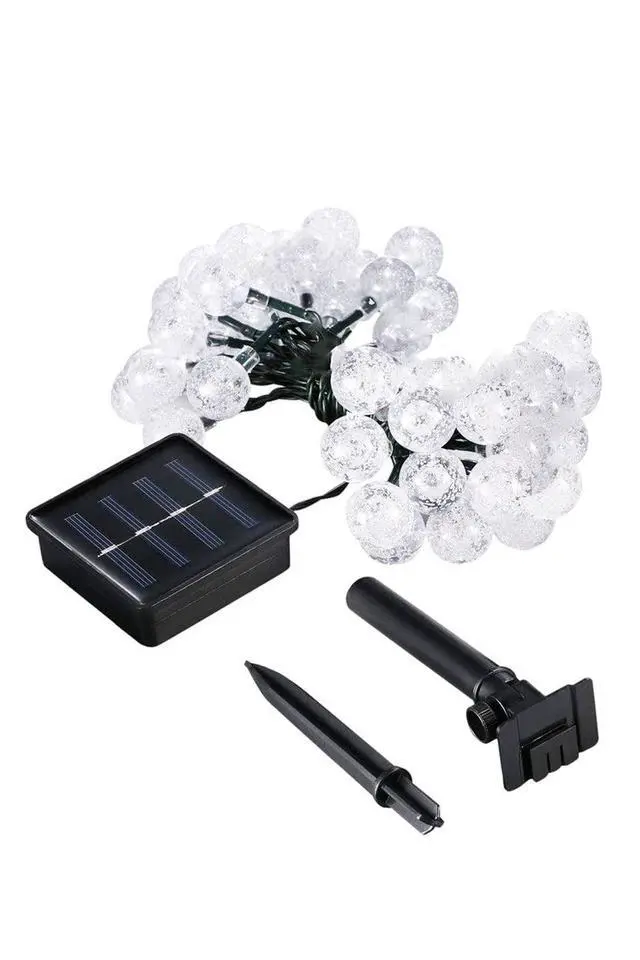 Alt view image 3 of 3 - 60 LED Solar Power Bubble String Lights Multicolor