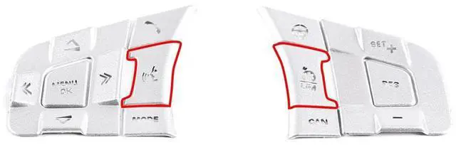 Alt view image 4 of 7 - Acaigel Silver Alloy Steering Wheel Button Cover Trim For Jaguar F-Pace F-Type Xe Xf