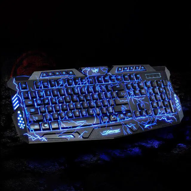 Alt view image 6 of 7 - M200 Purple/Blue/Red LED Breathing Backlight Pro Gaming Keyboard Mouse Combos USB Wired Full Key Professional Mouse Keyboard