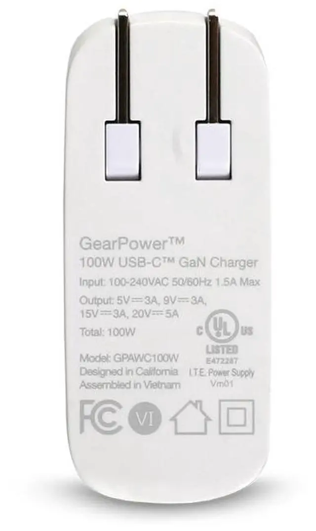 Alt view image 18 of 20 - IOGEAR GPAWC100W GearPower 100W USB-C GaN Charger [USB-IF]