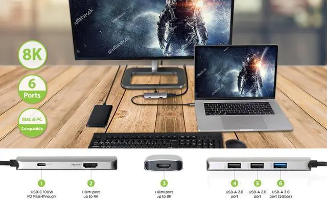 Alt view image 5 of 17 - IOGEAR USB-C 8K Nano Dock Pro GUD3C8K2P
