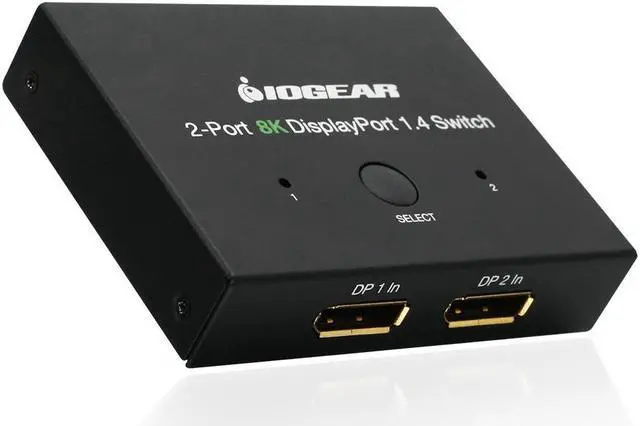 Alt view image 9 of 14 - IOGEAR 2-Port 8K DisplayPort 1.4 Switch GDP14SW2