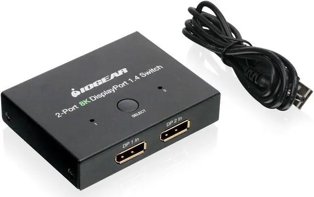 Alt view image 10 of 14 - IOGEAR 2-Port 8K DisplayPort 1.4 Switch GDP14SW2
