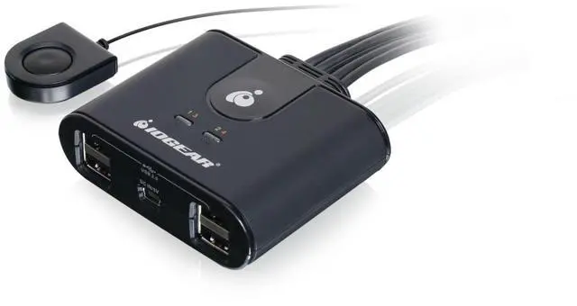 Alt view image 3 of 4 - iogear usb 2.0 4x4 peripheral switching hub - 4 pc share to 4 usb devices - up to 480mbps - mobile devices charging - mouse/keyboard - printer - scanner - ex hd & more-led indicators w/remote - gus404