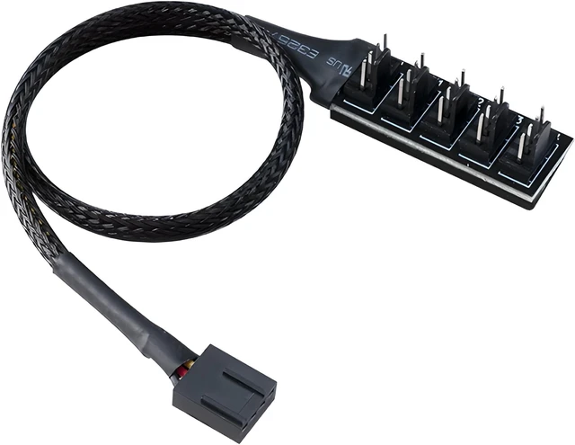 Alt view image 2 of 4 - Akasa Flexa FP5H 4-Pin PWM Coupler 5 Port HUB Cable 5 Fan PWM Splitter Hub Cable