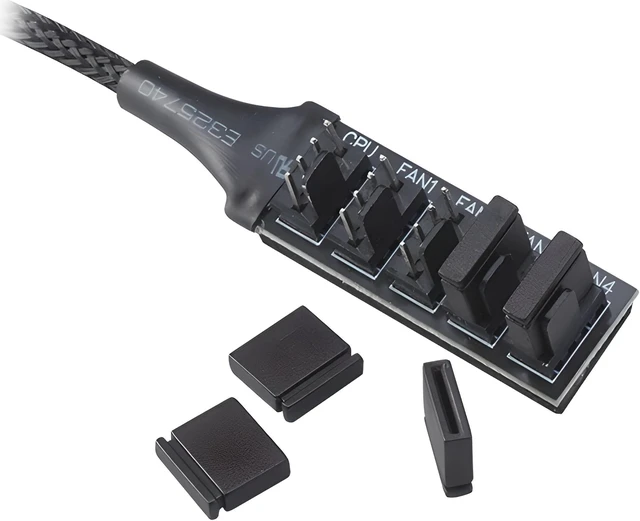 Alt view image 3 of 4 - Akasa Flexa FP5H 4-Pin PWM Coupler 5 Port HUB Cable 5 Fan PWM Splitter Hub Cable