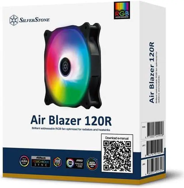 Alt view image 5 of 6 - SilverStone Air Blazer 120R ARGB Addressable LED 12cm 94CFM High Air Flow 2200RPM Case Fan Black SST AB120R ARGB