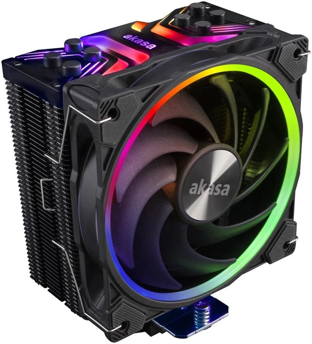 Alt view image 4 of 7 - Akasa Soho H4 Plus AM5 and LGA1700 Compatible CPU Cooler with 12cm PWM ARGB Fan (AK-CC4022HP01)