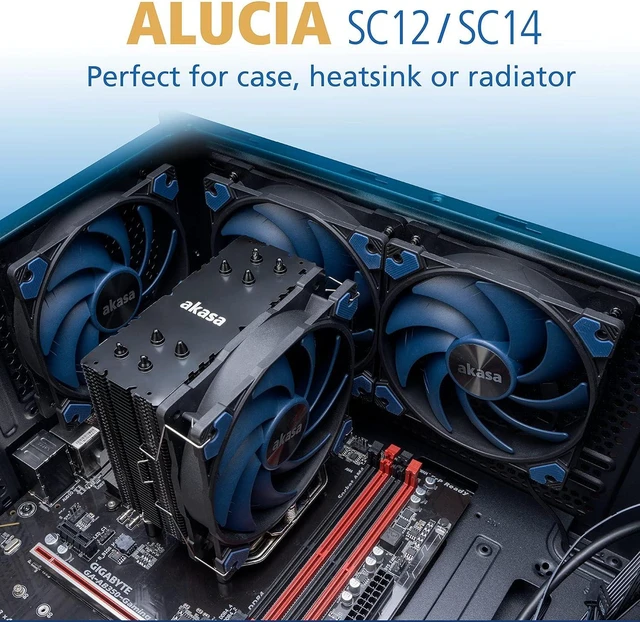 Alt view image 2 of 7 - AKASA Alucia SC14 14cm PWM High Performance Quiet Case Fan (AK-FN118)
