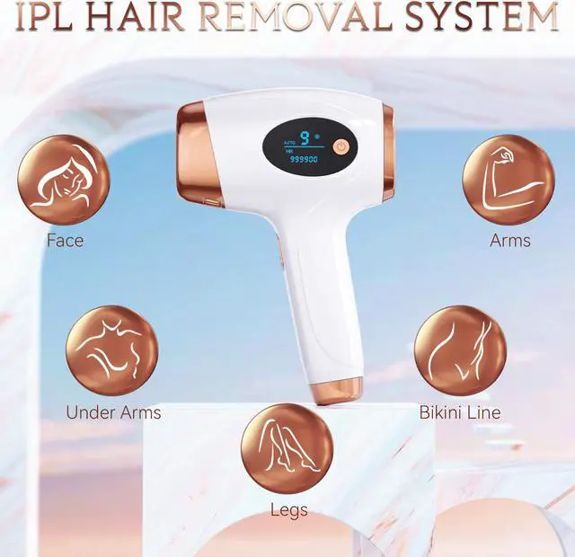 Alt view image 3 of 7 - Laser Hair Removal, IPL Permanent Hair Removal for Women 999900 Flashes 9 Energy Levels Body Hair Removal Device