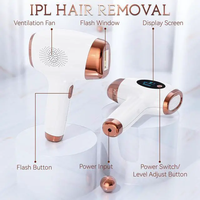 Alt view image 2 of 7 - Laser Hair Removal, IPL Permanent Hair Removal for Women 999900 Flashes 9 Energy Levels Body Hair Removal Device