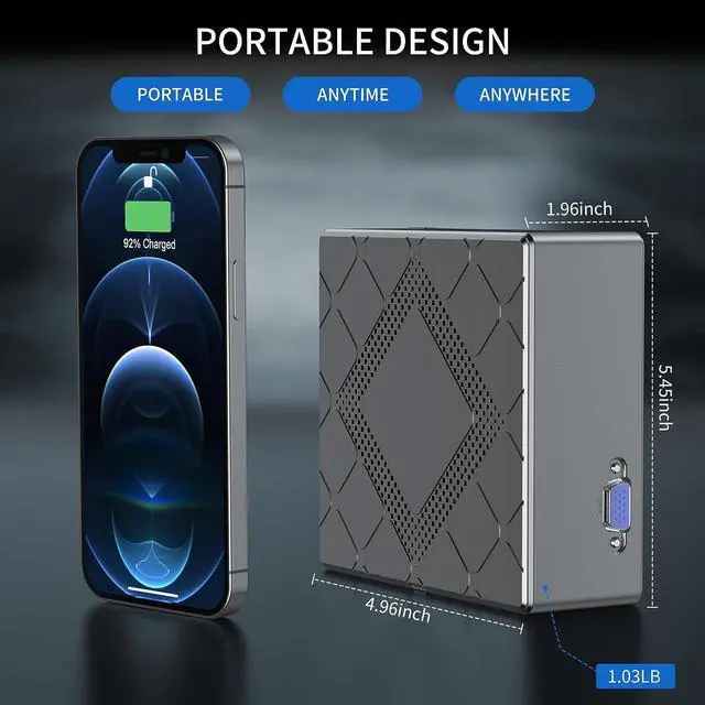 Alt view image 7 of 7 - KAMRUI Mini PC Intel i5-12450H(8C,12T,Up to 4.4GHz) Windows 11,32GB RAM 512GB Mini Desktop Computers,Support 2.5" SSD (up to 2TB),WiFi 2.4G/5G,BT 4.2,4K, Business, Home, Office