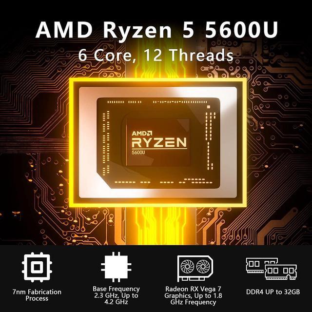 New Mini PC AMD Ryzen 7 3750H 5700U CPU Support Windows 10/11 DDR4 16GB RAM  512GB SSD WIFI5/WIFI6 NUC Pc Gamer Mini Desktop