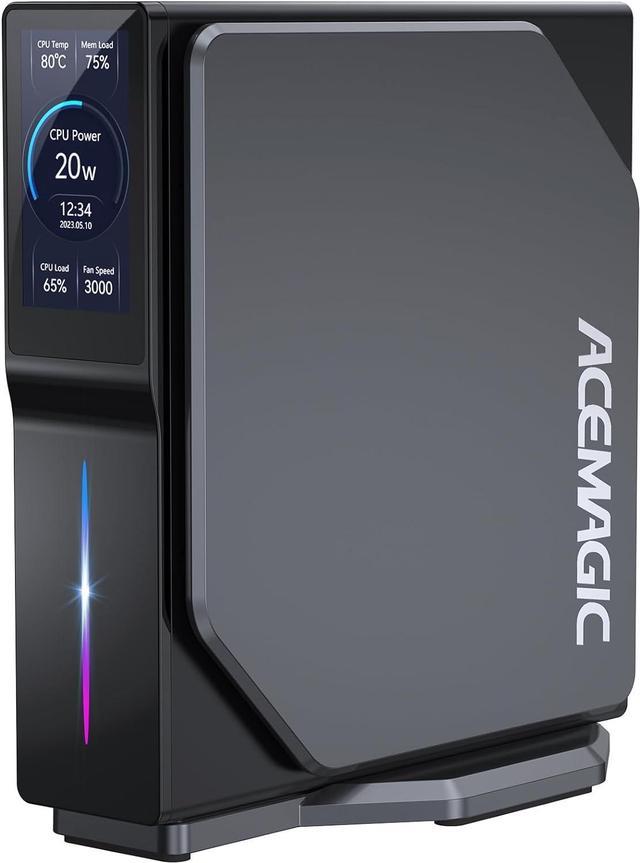 ACEMAGIC S1 Mini PC with LCD Screen, Intel Alder Lake-N95 (up to 3.4GHz),  16GB
