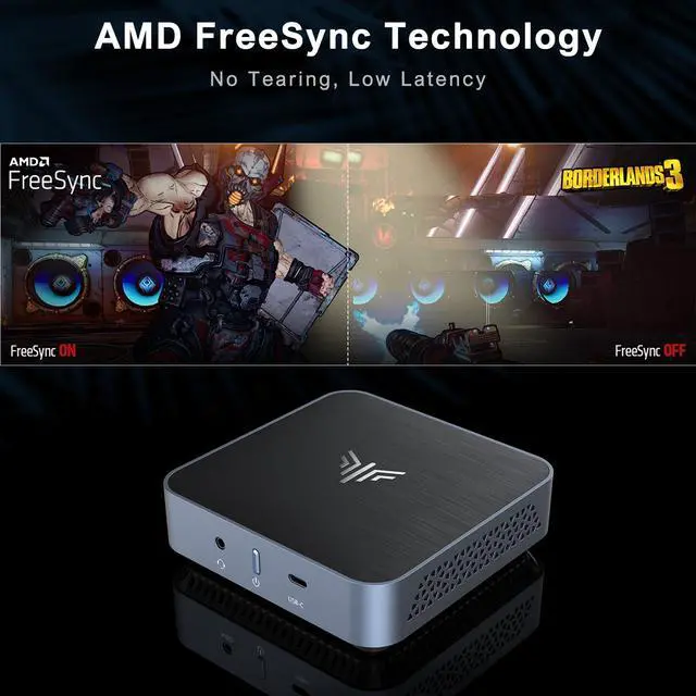 Alt view image 2 of 7 - KAMRUI Mini Gaming PC, AMD Ryzen 7 5700U(up to 4.3Ghz) 16GB RAM 512GB NVME SSD, Mini Computer Small Gaming Desktop PC,Upgrade Capacity, 4K UHD, Type-C, WiFi6/BT5.2