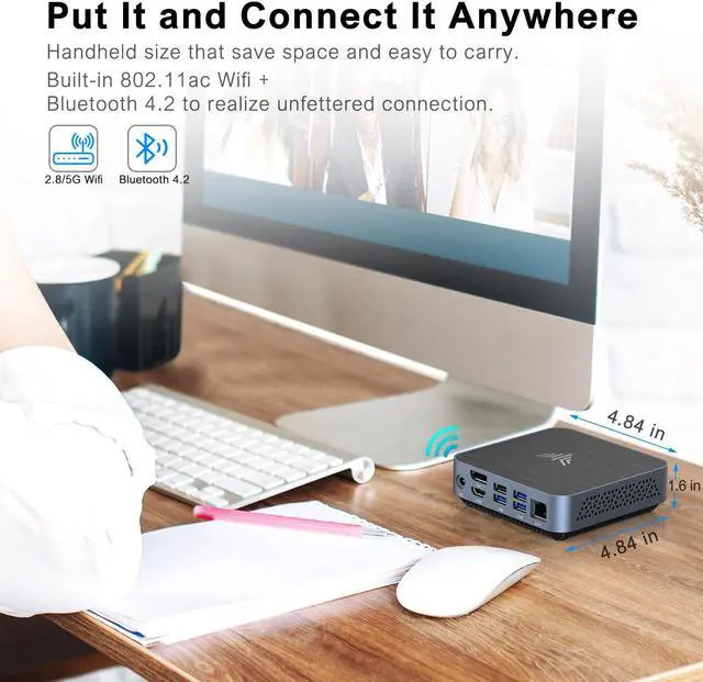 Alt view image 5 of 7 - KAMRUI Mini Gaming PC, AMD Ryzen 7 5700U(up to 4.3Ghz) 16GB RAM 512GB NVME SSD, Mini Computer Small Gaming Desktop PC,Upgrade Capacity, 4K UHD, Type-C, WiFi6/BT5.2