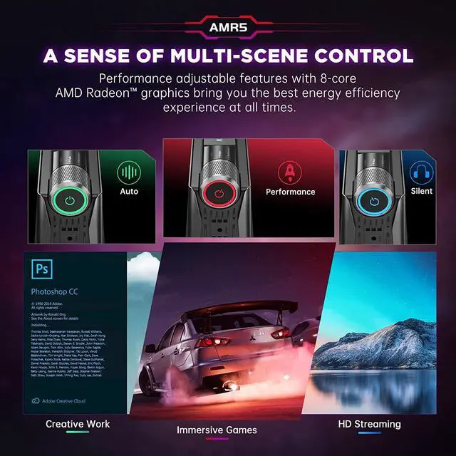 Alt view image 4 of 6 - ACE Mini Gaming PC Windows 11Pro Ryzen 5 5600U(Up to 4.20GHz) AMR5 Windows Gaming Mini PC,16GB 2xSO-DIMMDDR4 512GB,Support WiFi 6 BT 5.2 Mini Ryzen PC 4K HDMI Type-C Auto Power On