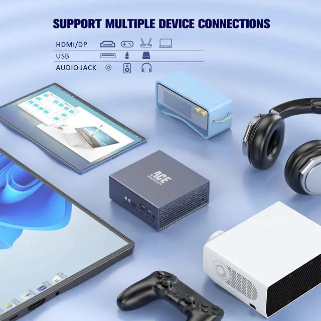 Alt view image 7 of 7 - 4K UHD MINI PC OFFICE Mini PC AD03  Intel N95(up to 3.4Ghz) 8GB DDR4 256GB M.2 SSD Windows 11 Pro Mini Computer 4K HDMI Small PC, WiFi6 BT4.2