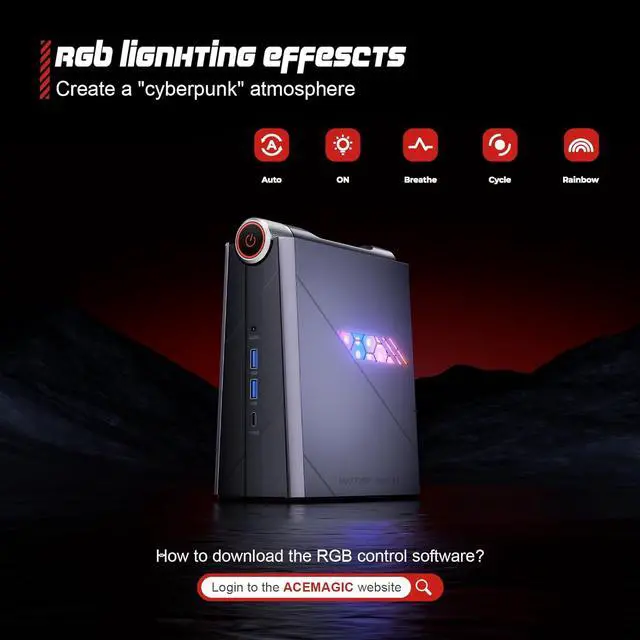 Alt view image 6 of 7 - AD08 Mini Gaming PC, i7-11700B (8C/16T, up to 4.8GHz) Beat 1165 G7 16GB DDR4 512GB NVMe SSD Micro Computers Windows 11, 4K Triple Display/WiFi6/BT5.2/Windows 11 Small Desktop Gaming PC