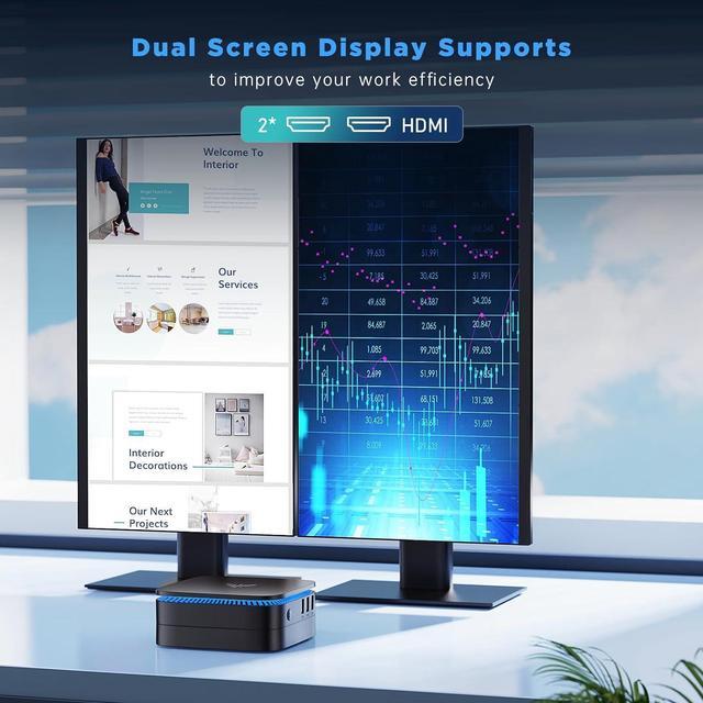 Alt view image 4 of 7 - KAMRUI AK1PLUS Mini PC with Intel Alder Lake N97(up to 3.60 GHz), 16GB RAM 512GB ROM Small Desktop Computer, 4K UHD Mini PC windows 11 home WiFi6 BT5.2 Dual HDMI LAN on Business Home Office Family-NAS