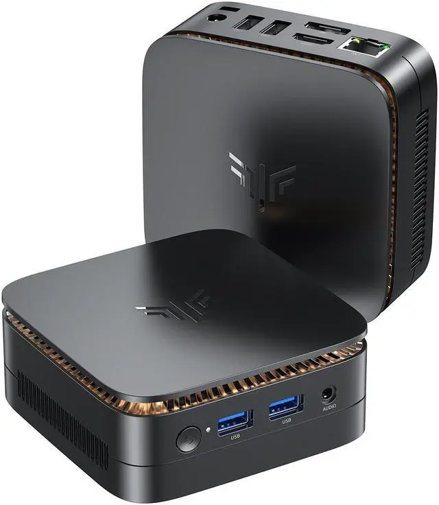 Main image of KAMRUI Mini PC E1 with 12th Alder Lake-N97 (4C/4T, Up to 3.6GHz), 16GB RAM LPDDR5 1TB PCIe M.2 SSD Mini Desktop Computer Windows 11Pro-4K Triple Display, WiFi 5, Dual LAN for Home/Office