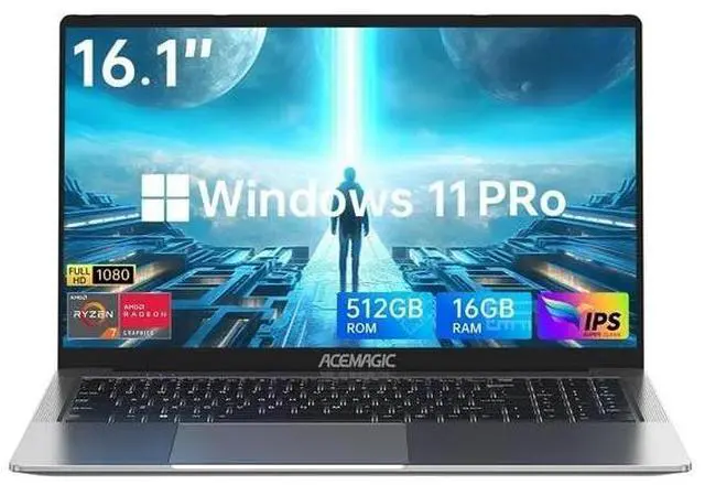 NIPOGI Laptop 16.1 FHD Gaming Laptop, AMD Ryzen 7 7735HS, 16GB RAM