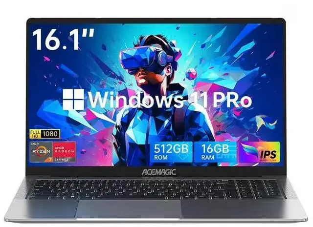 Main image of Laptop 16 FHD Gaming Laptop, AMD Ryzen 7 6800HX, 16GB RAM, 512GB SSD, Windows 11 Pro, Graphite, WiFi 6, Backlit KB, Gray