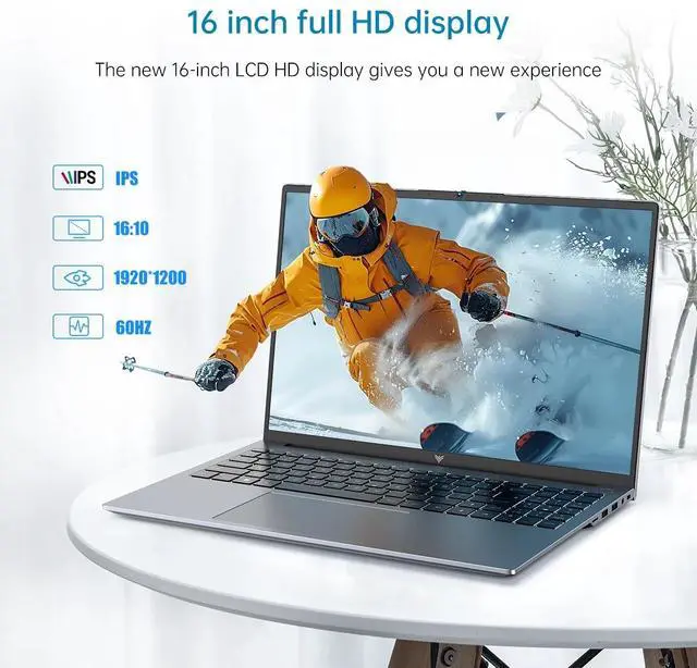 Alt view image 3 of 4 - Laptop 16 FHD Gaming Laptop, AMD Ryzen 7 6800HX, 16GB RAM, 512GB SSD, Windows 11 Pro, Graphite, WiFi 6, Backlit KB, Gray