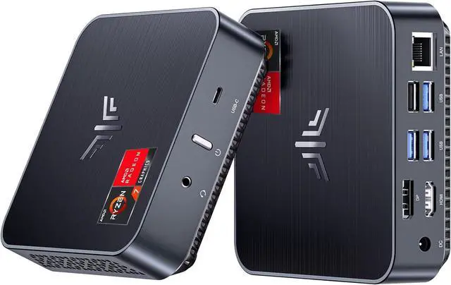 Alt view image 4 of 6 - KAMRUI E3B Mini PC AMD Ryzen 5 7430U (6C/12T, Up to 4.3GHz), 16GB DDR4 RAM, 512GB SSD, WiFi 6, BT 5.2, HDMI 2.0/DP 1.4/USB-C 4K@60Hz, Triple Display, Windows 11 Pro