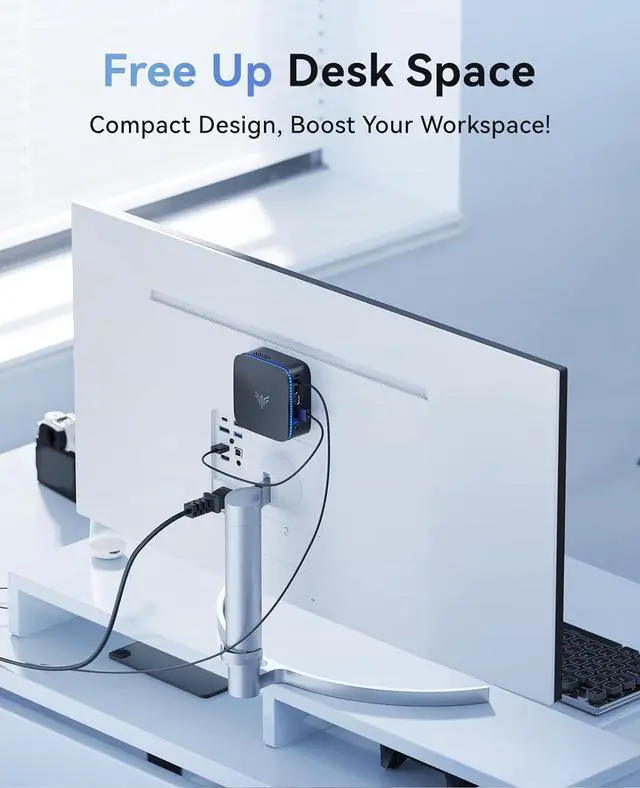 Alt view image 3 of 7 - KAMRUI Mini PC AK1 Plus, Intel N100 12th Gen Processor Mini Desktop Computer, 12GB RAM 256GB SSD, Dual 4K HDMI Small PC, 2.4/5G WiFi, Bluetooth, Business/Office/HTPC
