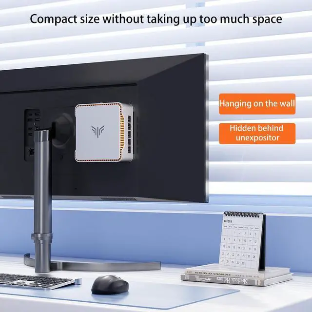 Alt view image 5 of 5 - KAMRUI Hyper H2 Mini PC Intel Core i9-14900HX 32GB DDR4 1TB PCIe4.0 SSD Win11 Pro WiFi 6 3-Screen 4K Silver