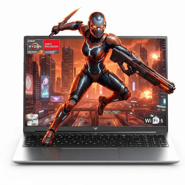 Main image of Laptop Gaming AMD Ryzen 7 7730U 15.6" FHD 16GB DDR4 512GB NVMe SSD Windows 11 Pro WiFi 6 BT5.2 Ultra Slim Notebook
