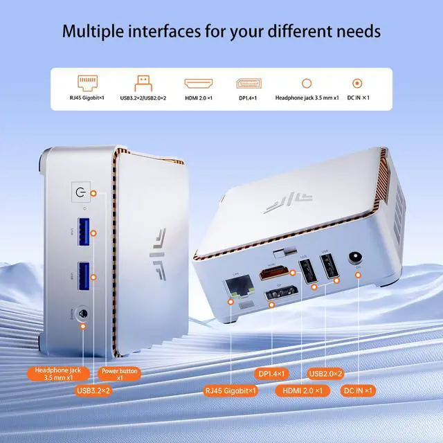 Alt view image 3 of 5 - NIPOGI P2 Mini Business Desktop Computer,AMD Ryzen Embedded R2544 16GB DDR4 512GB SSD, Windows 11 Pro