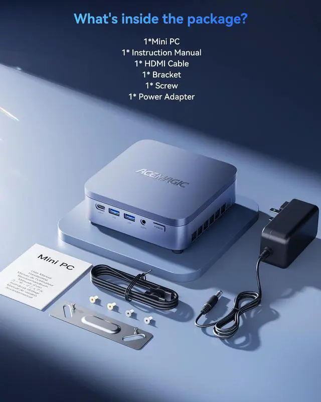 Alt view image 7 of 7 - NIPOGI Mini PC Intel Core i5-14500HX 16GB DDR4 512GB NVMe SSD 4K Triple Display Windows 11 Pro WiFi 6 Light Blue