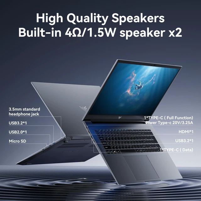 Alt view image 3 of 4 - Laptop 18.5 FHD, AMD Ryzen 5 7430U, 16GB DDR4 RAM, 512GB NVMe SSD, Windows 11 Pro, AMD Radeon Vega 7 Graphics, WiFi 6
