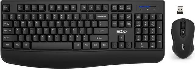 Main image of Wireless Keyboard and Mouse Combo, EDJO 2.4G Full-Sized Ergonomic Computer Keyboard with Wrist Rest and 3 Level DPI Adjustable Wireless Mouse for Windows, Mac OS Desktop/Laptop/Pc