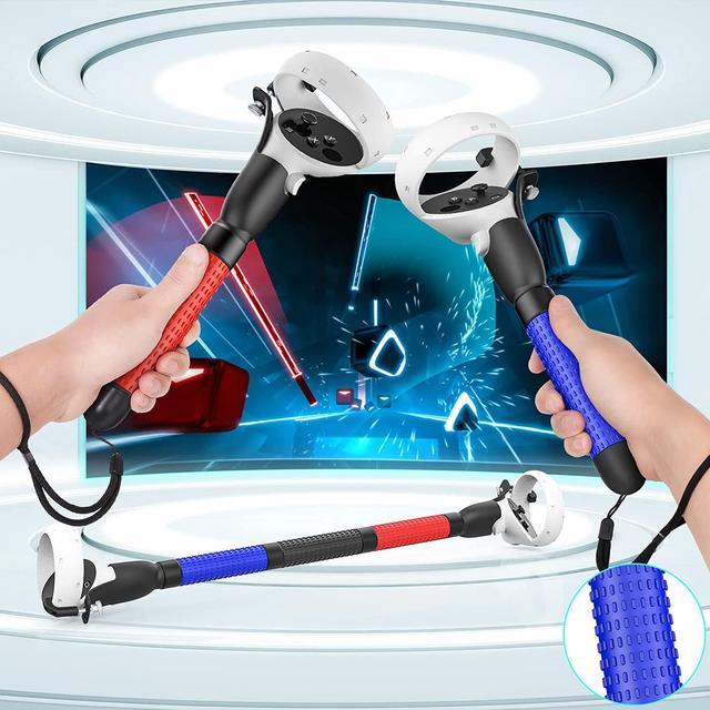 HUIUKE VR Game Handle Accessories for Quest 2 Controllers, Extension Grips  for Playing Beat Saber Gorilla Tag Long Arms, VR Handle Attachments
